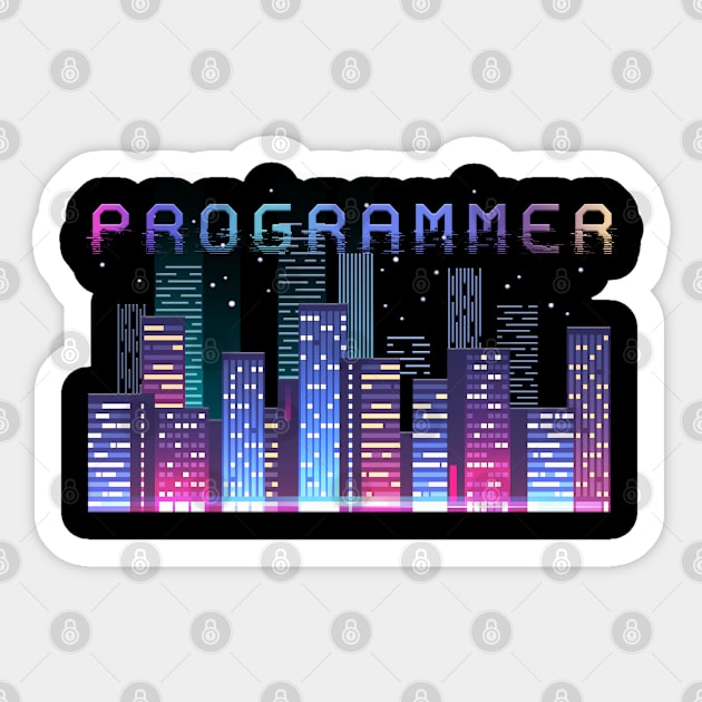 Programmer city Sticker by PlimPlom